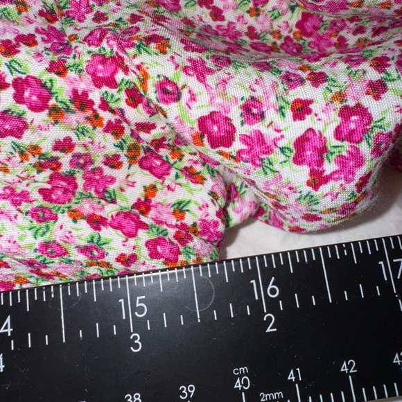 Astr Floral Print Puff Sleeve Dress Magenta Lime Ditsy XS - Picture 12 of 14